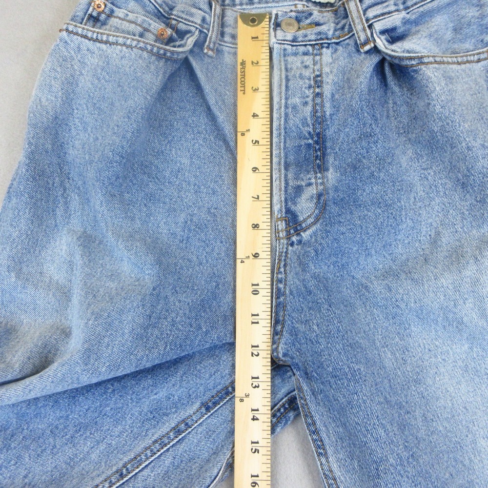 Vetiver Co Wide Leg Jeans Women Large Light Wash Pleated Button Fly Distressed - Picture 9 of 13